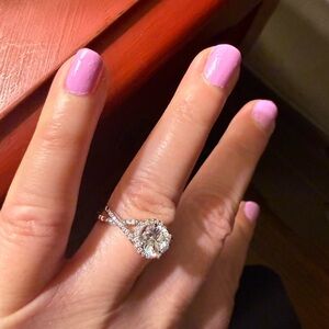 Elegant Moissanite and Sterling Silver Women's Ring Size 7